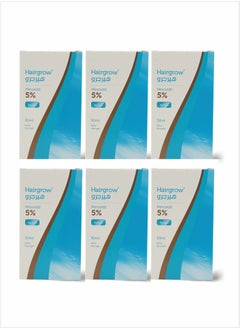 Dar Al Dawa Hairgrow 5% Minoxidil 50 ML Fight Hair Loss and Boost Regrowth (Pack of 6) 
