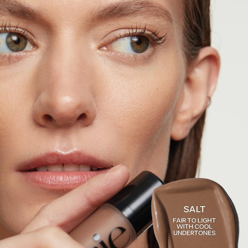 Saie Dew Bronze - Hydrating Liquid Bronzer Stick For a Sun Kissed Glow - Liquid Contour Stick Infused with Nourishing Skin Care Ingredients - Sculpted Face Makeup Essential - Salt (0.4 oz) - Image 2