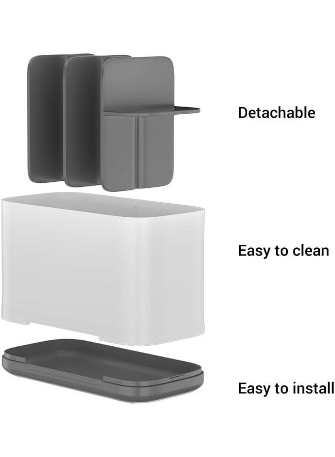 Boniry Toothbrush Holders for Bathroom - Durable and Sturdy Brush Holder, Multipurpose Brush Holder for Bathroom Wall - Perfect for Home Use (Black & White) - Image 4