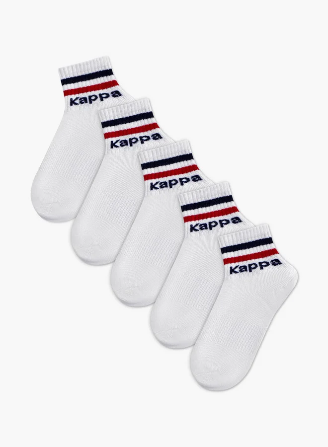 Kappa Logo Print Non Terry Sports Socks - Set of 5