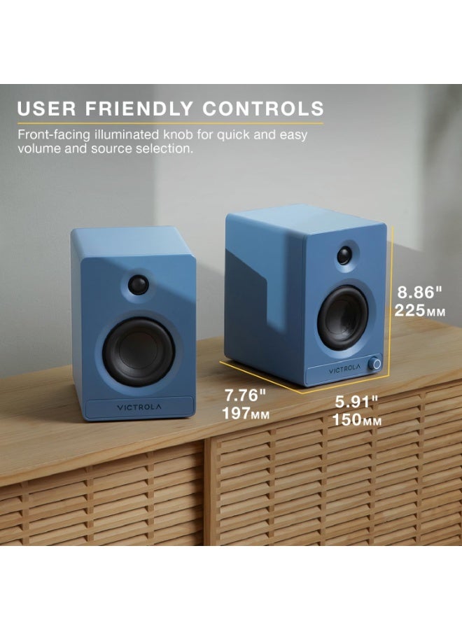 Victrola Tempo – Bluetooth Bookshelf Speakers – Room-Filling Sound, Bluetooth Input, Multi-Speaker Streaming Using Auracast, USB-C Computer Input, Turntable Inputs, Subwoofer Output (Pair, Black) - Image 5