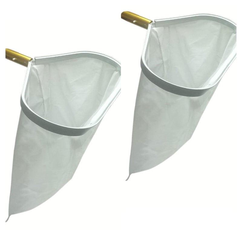 BlueWave Swimming Pool Deep Leaf Rake White Gold Aluminum Handle Fine Mesh Net White Golden Color Pack of 2 Pcs - Image 1