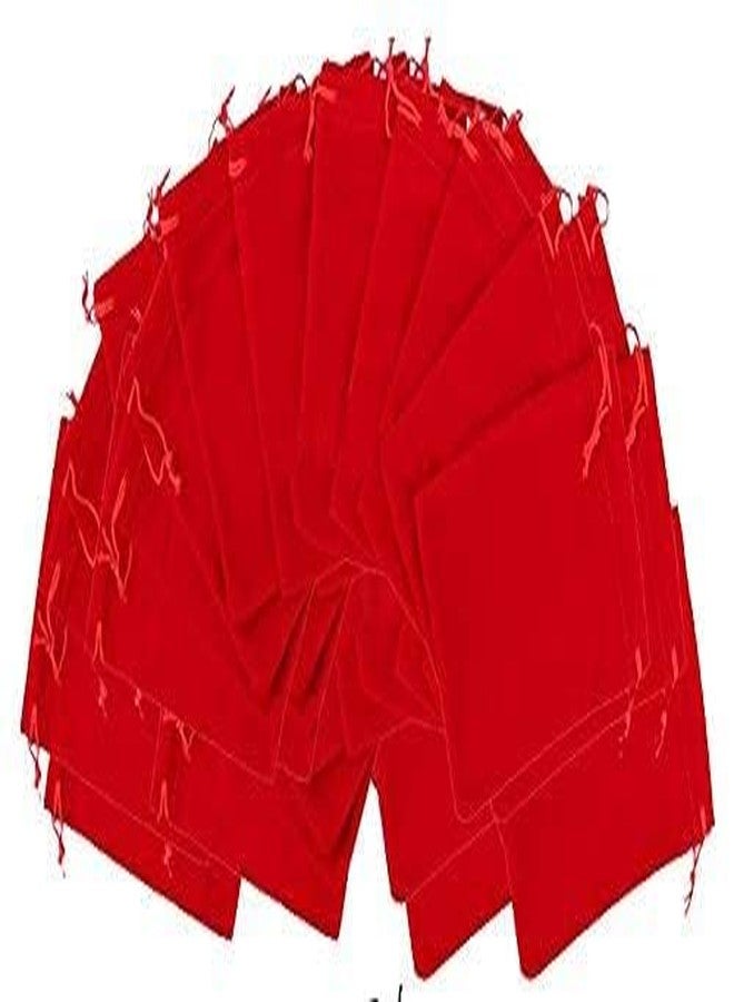 True Wings Velvet Potli Bags for Gifting| Small Drawstring Jewellery Pouch | Velvet Gift Bags for Wedding Return Gifts Women Traditional Function Décor (Red, pack of 20) - Image 2