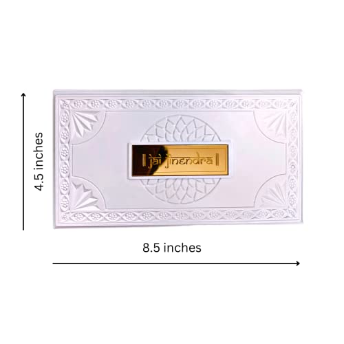 Jainkart Jain 24 Tirthankar And 16 Swapna For Digamber Jain Golden Plated White Designer Royal Box/Peti/Jainism Decorative Gifts Item/Frame (Size - 8.5 x 4.5 inches) - Image 5
