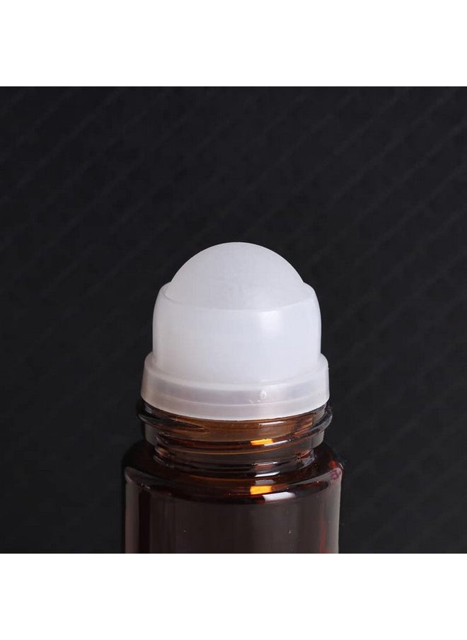 2Pcs 50Ml/1.7Oz Amber Glass Deodorant Roller Bottle With Plastic Roller Ball & Black Lid Deodorant Bottles Essential Oil Roller Bottles Empty Deodorant Container For Essential Oils Deodorant