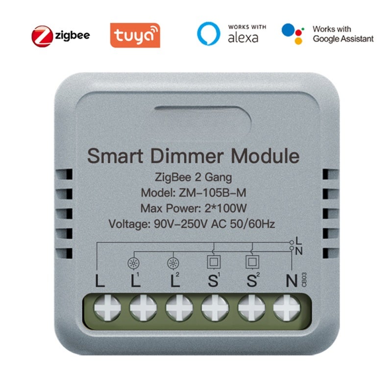 مويس وحدة تبديل ذكية من Tuya بتقنية ZigBee، محمولة للتشغيل الآلي للمنزل، قاطع تحكم بالتوقيت والتحكم الصوتي، متوافقة مع Google Home و - Image 1