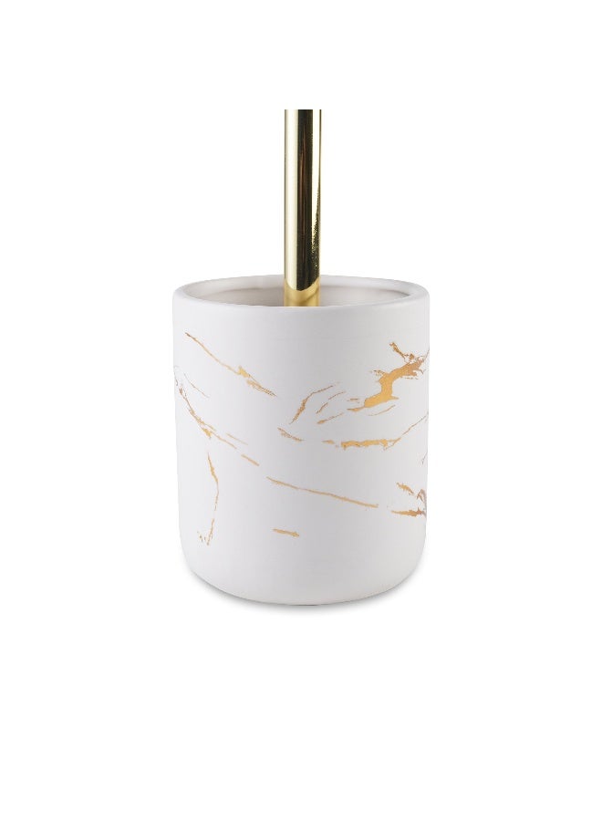 Pan Home حامل فرشاة المرحاض السيراميكي أسترا (قطر 10 × 11.8 سم) - ذهبي - Image 5