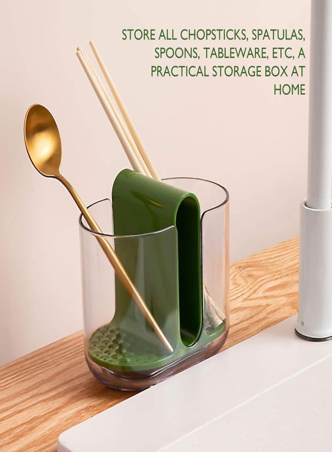 Drumstoneᴬˢᴰ 𝟐𝟎𝟐𝟔 𝗦𝗽𝗲𝗰𝗶𝗮𝗹 𝟓 𝗬𝗲𝗮𝗿 𝗪𝗮𝗿𝗿𝗮𝗻𝘁𝘆 Premium 2-Component Kitchen Utensil Holder and Silverware Drain Caddy – Multipurpose Countertop Cutlery Organizer for Modern Homes - Image 4