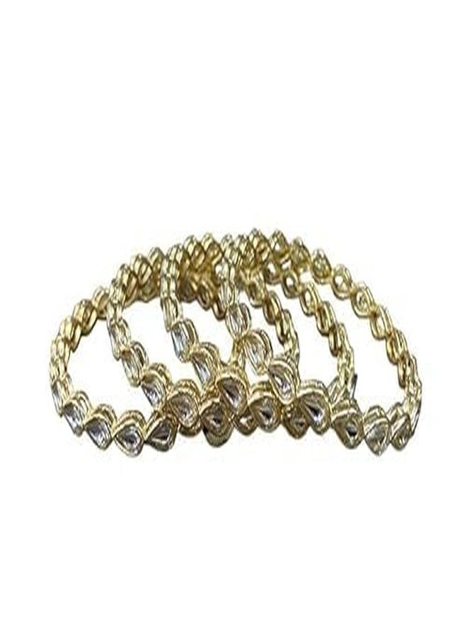 BANGLESKART بانغلسكارت | مجوهرات أساور كوندان للنساء والفتيات، أطقم أساور ((مجموعة من 4 قطع)، 2.4) - Image 5