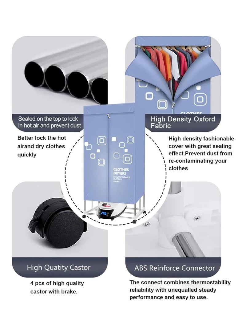 High-Power Portable Electric Clothes Dryer, Smart Clothes Drying Rack, 1200W, 15kg Capacity, Timer, 1.8m Cord (WITH REMOTE )  - Image 4