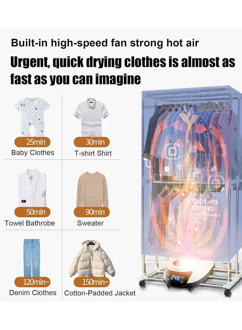 High-Power Portable Electric Clothes Dryer, Smart Clothes Drying Rack, 1200W, 15kg Capacity, Timer, 1.8m Cord (WITH REMOTE )  - Image 5