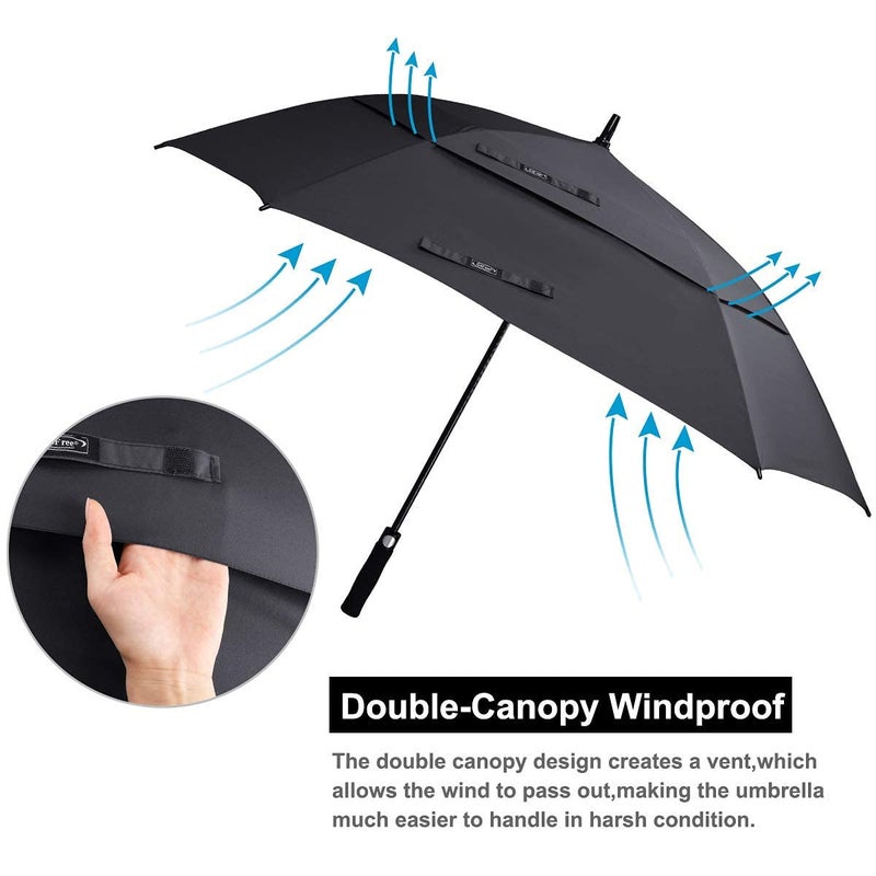 G4Free Extra Large Golf Umbrella 68 inch Square Vented Windproof Auto Open Double Canopy Oversized Stick Umbrella - Image 4