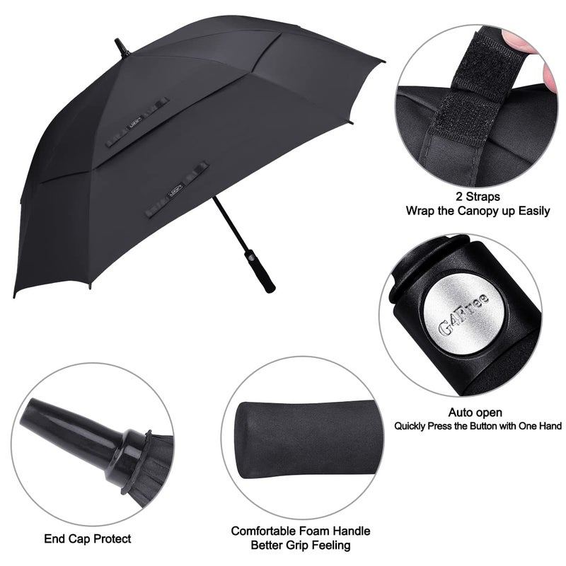 G4Free Extra Large Golf Umbrella 68 inch Square Vented Windproof Auto Open Double Canopy Oversized Stick Umbrella - Image 3