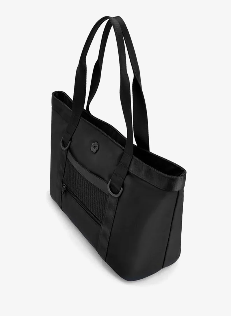 Missy Solid Tote Bag With Zip Closure