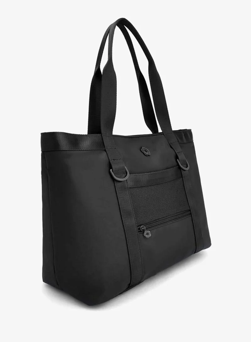 Missy BLACK Solid Tote Bag With Zip Closure for Women | Best Price UAE