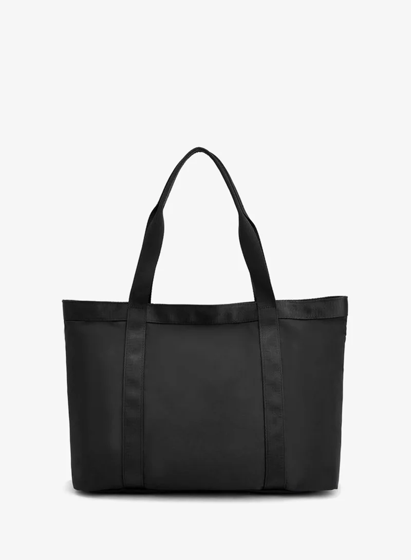 Missy BLACK Solid Tote Bag With Zip Closure for Women | Best Price UAE