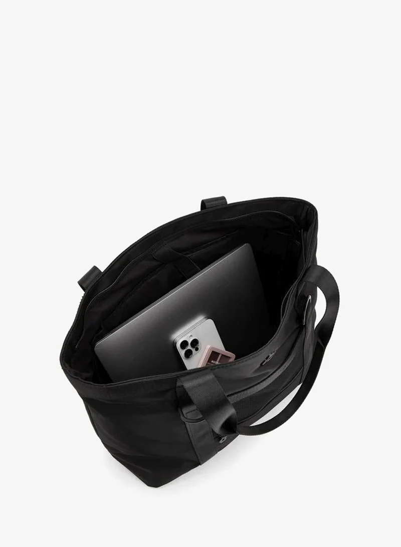 Missy BLACK Solid Tote Bag With Zip Closure for Women | Best Price UAE