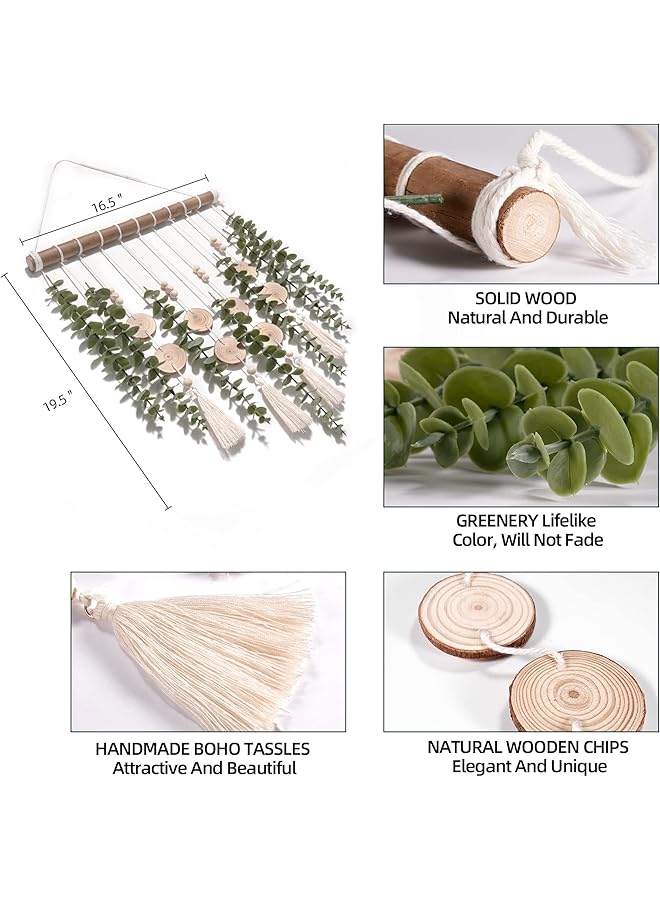 إيروريكس ديكورات الحمام من شجر الكينا الصناعي المعلق على الحائط، أوراق شجر الكينا الصناعية الخضراء، سيقان نباتات معلقة على الحائط على عصا، ديكورات منزلية طبيعية ريفية لغرفة النوم والحضانة والمطبخ - Image 5