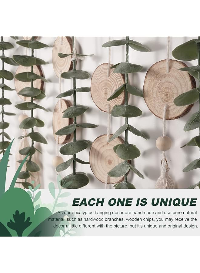 إيروريكس ديكورات الحمام من شجر الكينا الصناعي المعلق على الحائط، أوراق شجر الكينا الصناعية الخضراء، سيقان نباتات معلقة على الحائط على عصا، ديكورات منزلية طبيعية ريفية لغرفة النوم والحضانة والمطبخ - Image 4