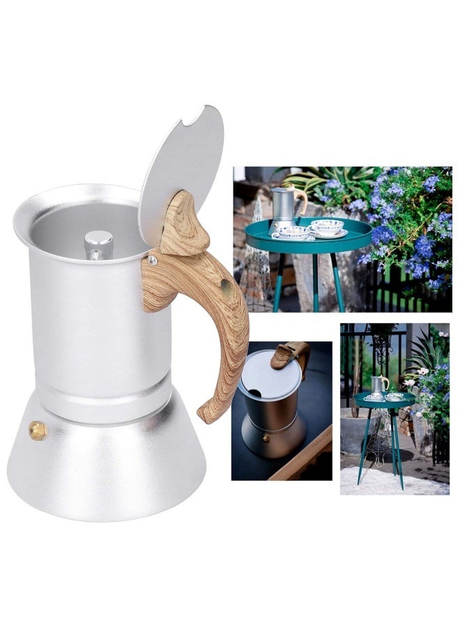 إم مياويان وعاء موكا إيطالي منزلي مصنوع من الألومنيوم عالي الجودة ومزود بقاعدة مغطاة وجهاز طهي بالحث ووعاء تسخين - Image 3