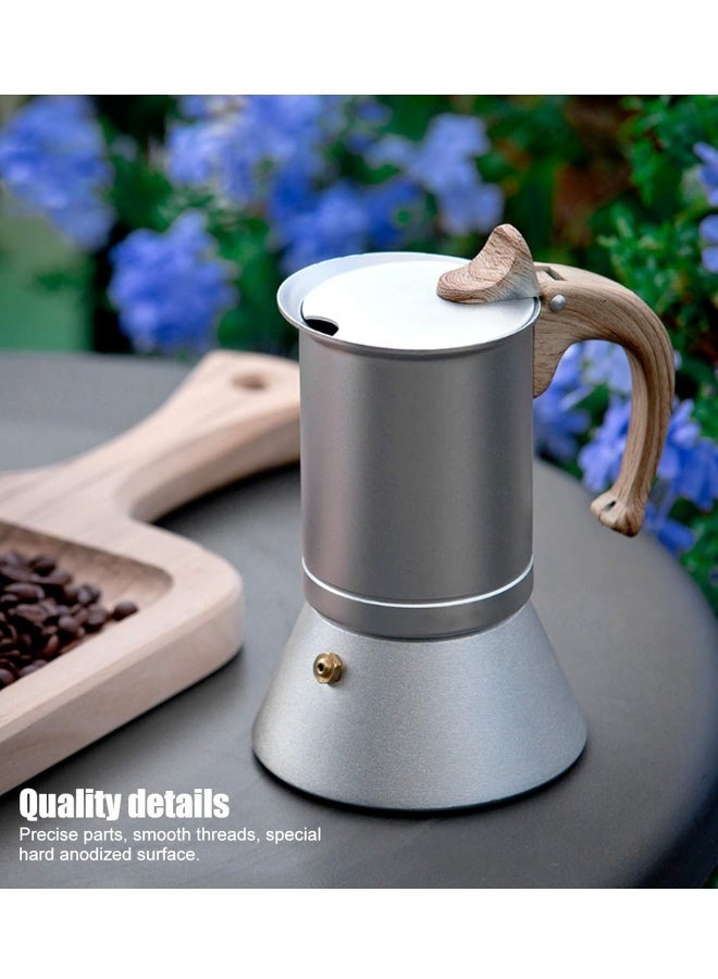 إم مياويان وعاء موكا إيطالي منزلي مصنوع من الألومنيوم عالي الجودة ومزود بقاعدة مغطاة وجهاز طهي بالحث ووعاء تسخين - Image 1