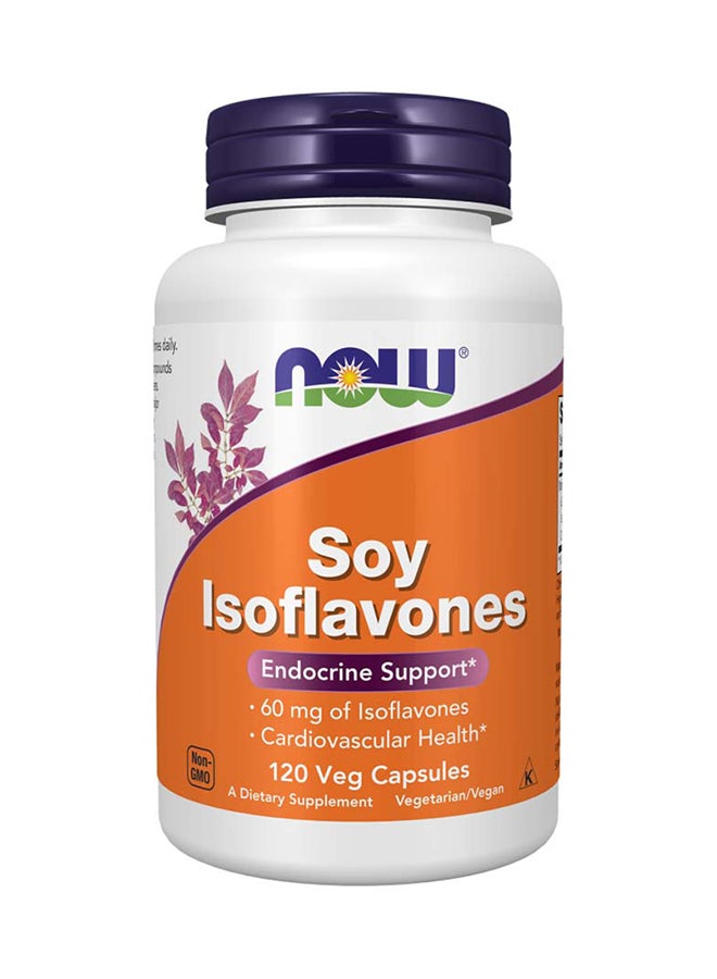Now Foods Soy Isoflavones 60 mg Dietary Supplement - 120 Capsules - Image 1