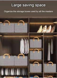 MissTiara 3pcs Wardrobe Clothes Organizer Foldable Closet Storage Organizer for Clothes Jeans Washable Closet Storage Boxes with Carrying Handles Cube Storage Bin for Home Bedroom Office  - Image 2
