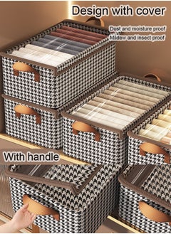 MissTiara 3pcs Wardrobe Clothes Organizer Foldable Closet Storage Organizer for Clothes Jeans Washable Closet Storage Boxes with Carrying Handles Cube Storage Bin for Home Bedroom Office  - Image 3