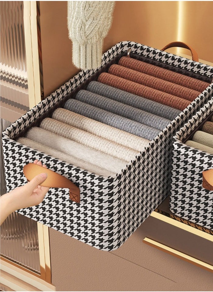 MissTiara 3pcs Wardrobe Clothes Organizer Foldable Closet Storage Organizer for Clothes Jeans Washable Closet Storage Boxes with Carrying Handles Cube Storage Bin for Home Bedroom Office  - Image 4