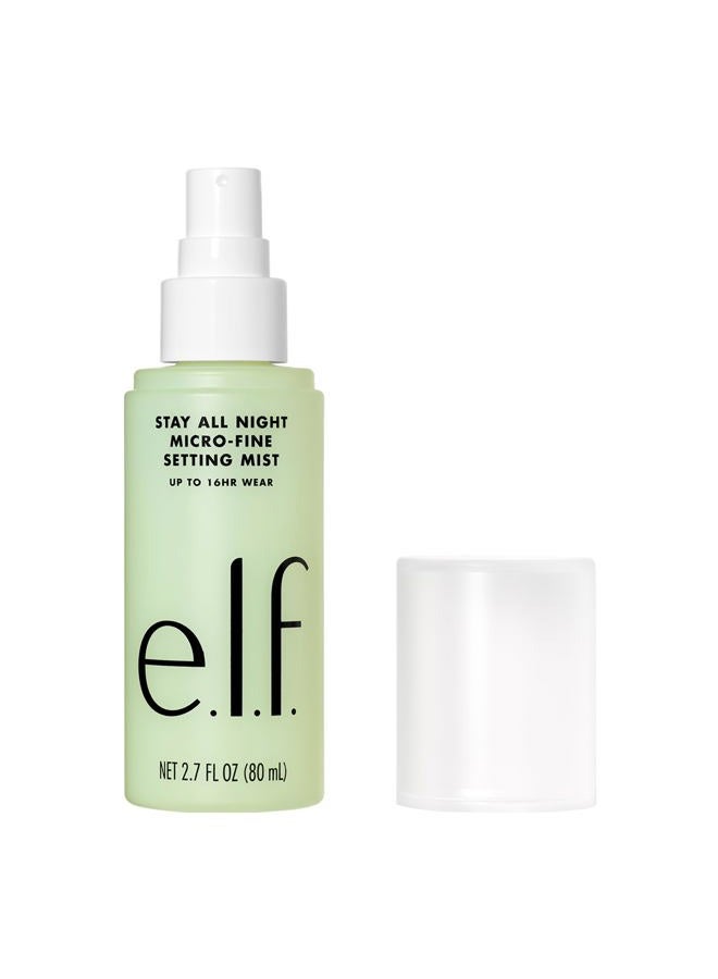 elf رذاذ تثبيت ماكياج دقيق للغاية يدوم طوال الليل، مرطب ومنعش لوقت ارتداء 16 ساعة، نباتي وخالي من القسوة، 2.7 أونصة سائلة - Image 1