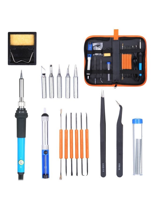 NIBEMINENT Electric Soldering Iron Kit Blue/Silver/Orange - Image 1