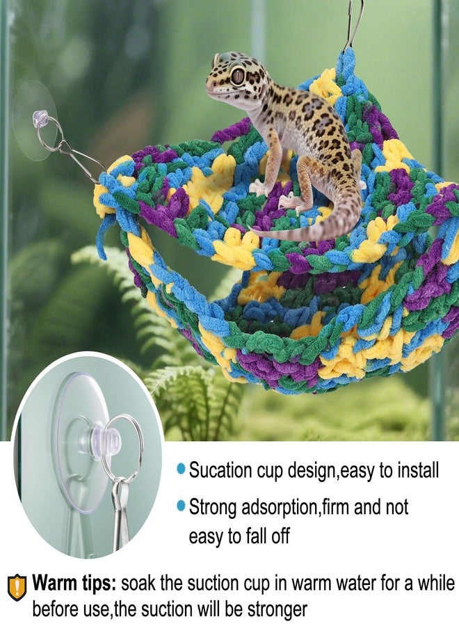 Mogoko Double-Layer Reptile Hammock, Thicker Soft Bearded Dragon Hammock, Hanging Breathable Triangular Bed with Strong Adhesive Hooks, for Lizard Gecko Chameleon Iguana - Image 5