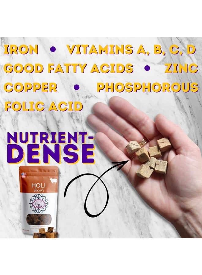 هولي مكافآت كبد الكلاب المجففة بالتجميد من هولي - كبد ضأن صحي طبيعي بالكامل، 100% صنع في الولايات المتحدة الأمريكية - مكون واحد فقط - مناسب للبشر - خالٍ من الحبوب - مناسب لمرضى السكري - Image 3