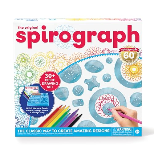 Spirograph with Markers Arts and Crafts Kids Toys Art Supplies Craft Supplies Drawing Kit Spiral Art Classic Gear Design Kit Markers Design Sheet Included Ages 8 - Image 1
