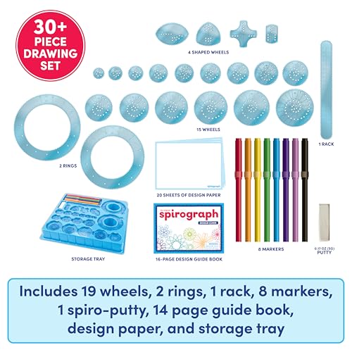 Spirograph with Markers Arts and Crafts Kids Toys Art Supplies Craft Supplies Drawing Kit Spiral Art Classic Gear Design Kit Markers Design Sheet Included Ages 8 - Image 5