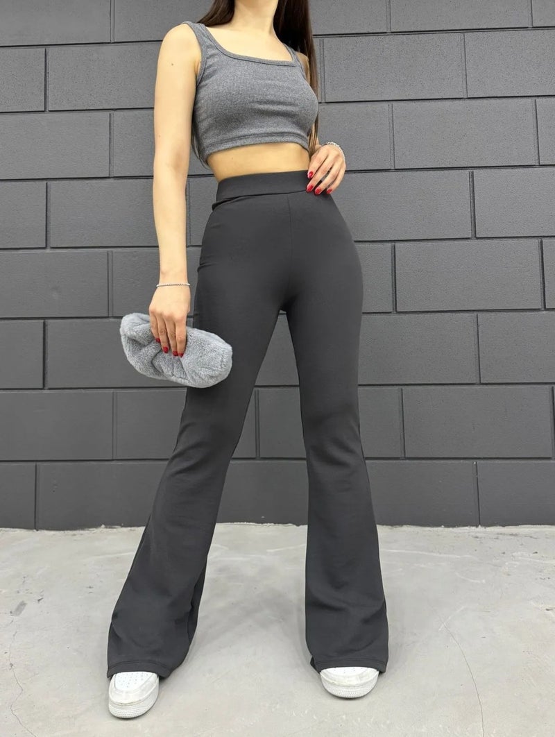 Balta Collection Women's Flare Leg Crepe High Waist Lycra Slimming Leggings Pants  - Image 3