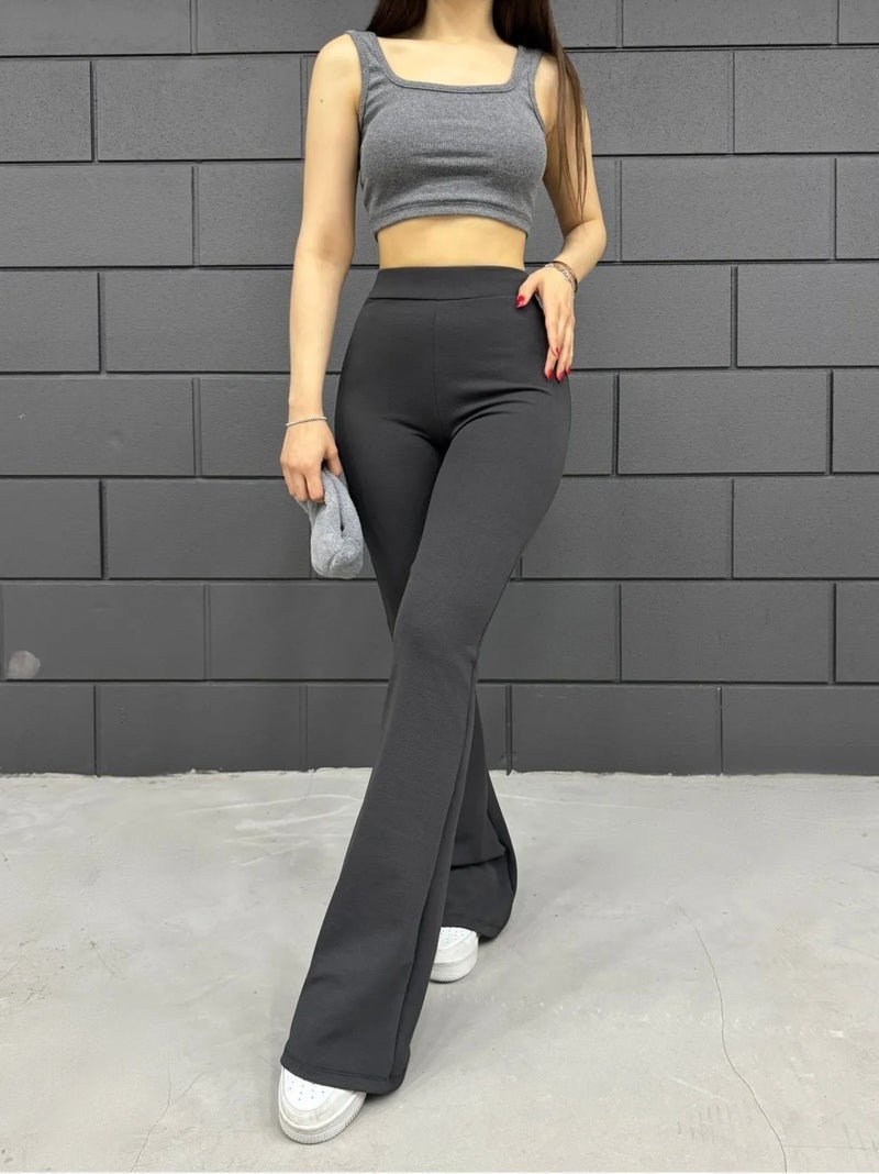 Balta Collection Women's Flare Leg Crepe High Waist Lycra Slimming Leggings Pants  - Image 1