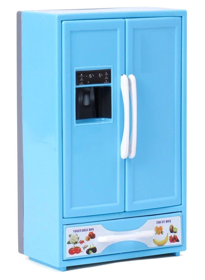 PEZYOX Plastic Toy Refrigerator for Kids (Refrigerator Toy Blue) - Image 1