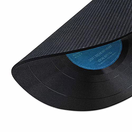 WIRESTER Non-Slip Round Mousepad, Vintage Vinyl Record Blue Mouse Pad for Home, Office and Gaming Desk - Image 3