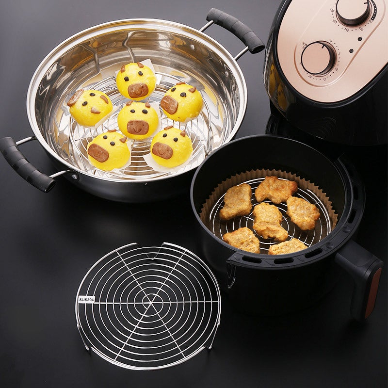 304 Stainless Steel Steaming Plate Grilling Net Steaming Drawer Electric Rice Cooker Steaming Rack for Steaming Pieces Household Steamer Grating Wok Steaming(304 stainless steel steamer -20cm "short leg 」) - Image 2