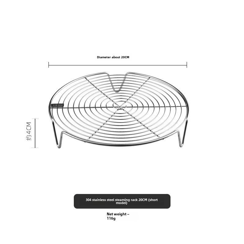 304 Stainless Steel Steaming Plate Grilling Net Steaming Drawer Electric Rice Cooker Steaming Rack for Steaming Pieces Household Steamer Grating Wok Steaming(304 stainless steel steamer -20cm "short leg 」) - Image 1