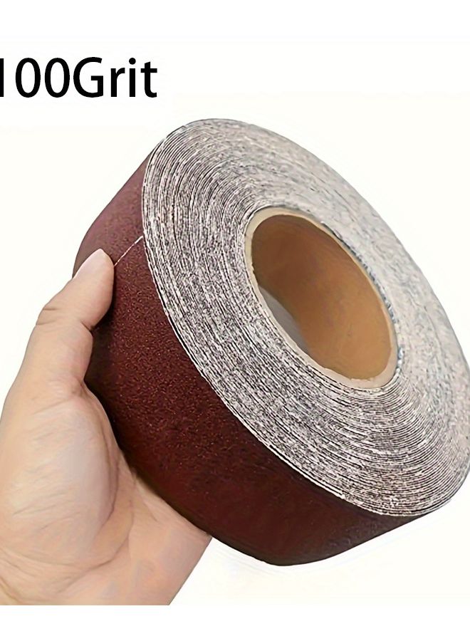 1 Inch Emery Cloth Roll 8Pcs Sandpaper Rolls With Dispenser 100 Grit For Woodworking Metal Polishing - Image 1