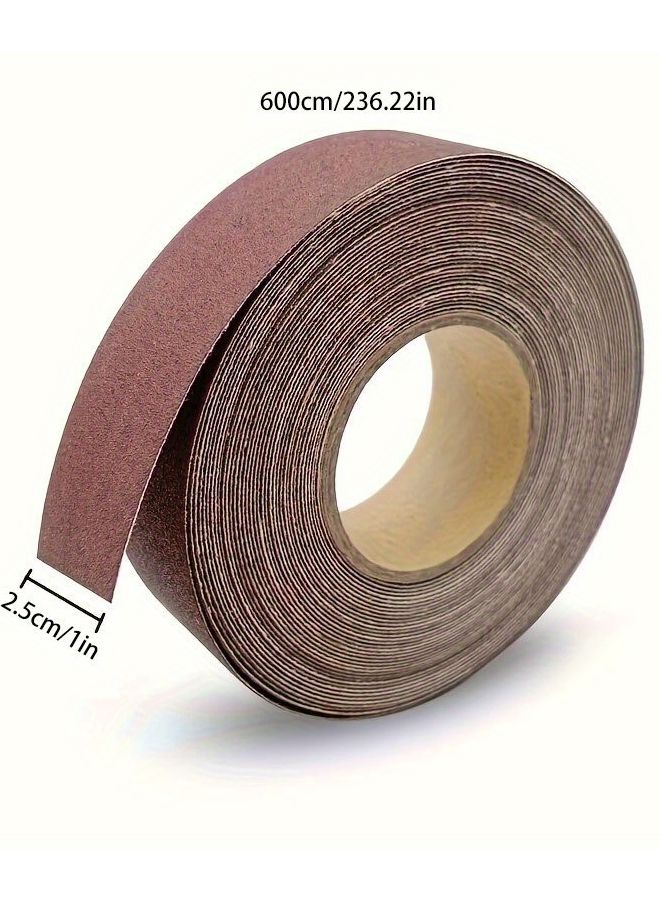 1 Inch Emery Cloth Roll 8Pcs Sandpaper Rolls With Dispenser 100 Grit For Woodworking Metal Polishing - Image 3