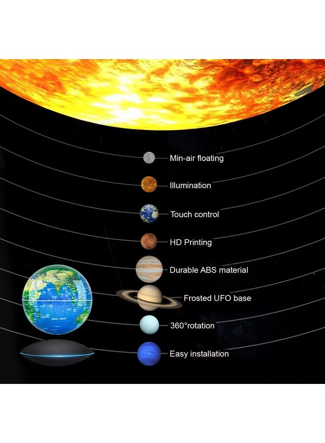 Flagest Magnetic Levitation Floating Globe Rotating Globe - Touch Control And Gradient Night Light Color Globes- Birthday Anniversary Item(6 Inches Globe) - Image 4