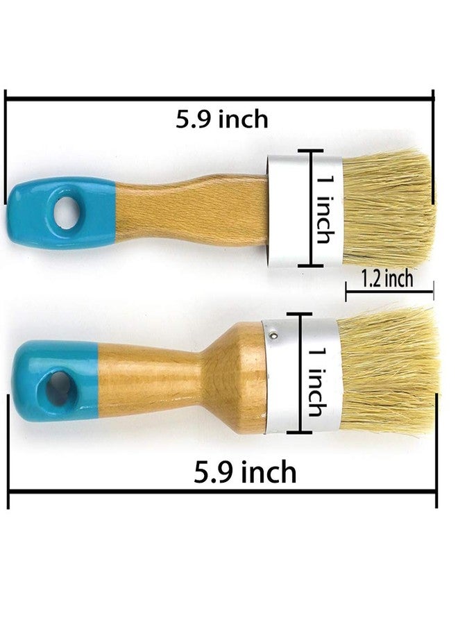 MAXMAN Chalk Paint Brushes for Furniture, 2 Pack Small Wax Brush Set, Stencil Brush, Professional Natural Bristle Brushes for All Furniture Paint and Fusion Mineral Paint, Milk Paint, No Shedding - Image 3