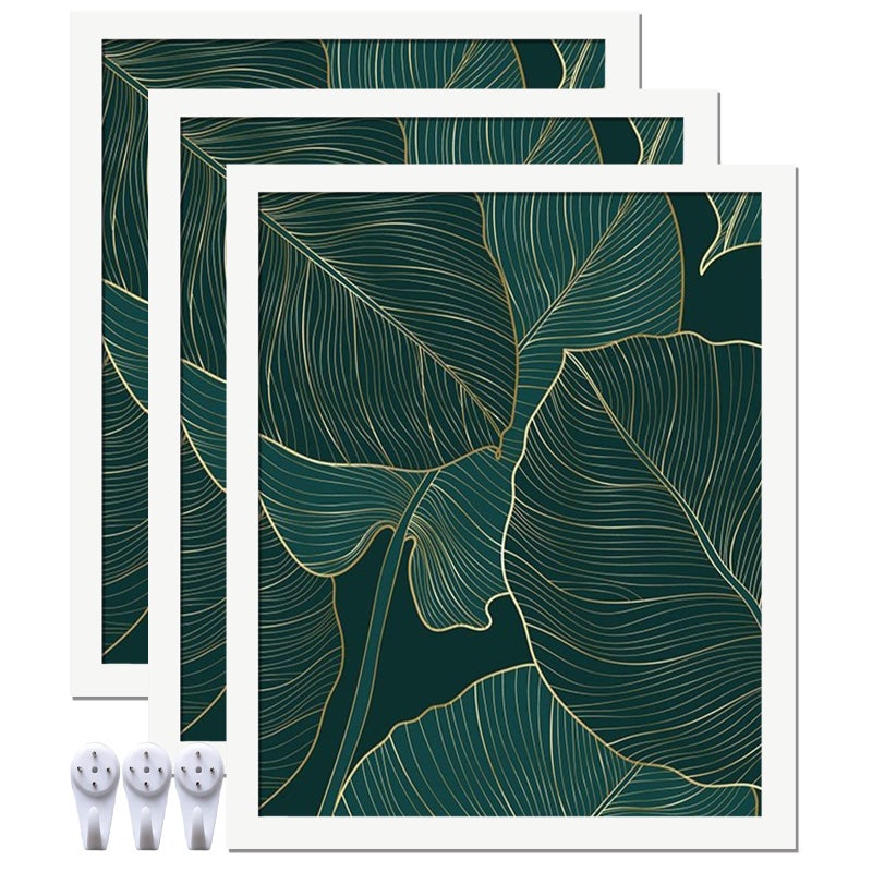 Keibiubu White 9x11 إطار الصورة مجموعة من 3 إطارات صور شفافة عالية لـ 9 × 11 شهادة صور ملصقات الصورة Canvas معرض سطح المكتب العمودي الأفقي 9 من 11 - Image 1