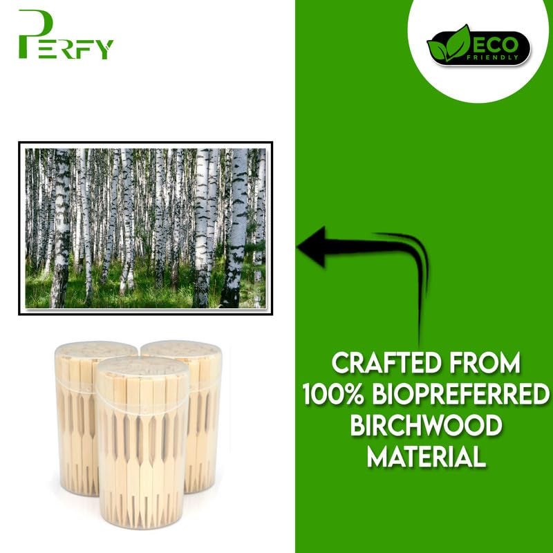 Perfy Eco Friendly Disposable Fruit Forks 35 inches Wooden Dining Flatware Ideal for Kids Birthday Party Wedding Also Festivals Pack of 350 - Image 5
