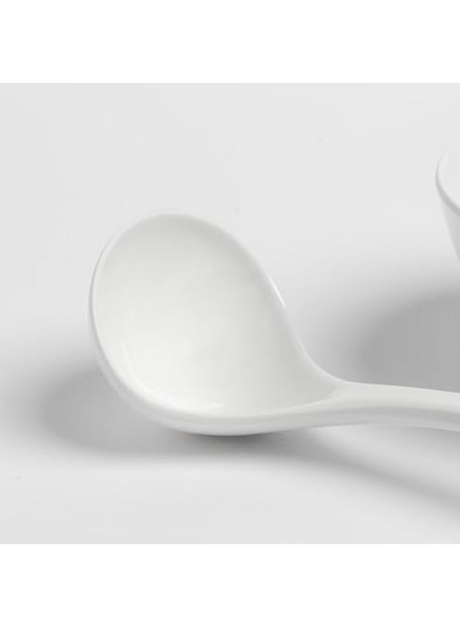 أم أن طقم شوربة ميلامين فاخر 15 قطعة تكفي 6 أشخاص، أبيض، آمن للاستخدام في الميكروويف وغسالة الأطباق، طقم أطباق شوربة وملاعق، طقم عشاء ميلامين صحي - Image 4