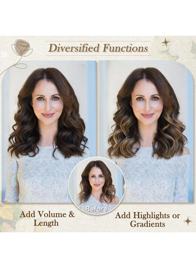 بارسدار وصلات شعر بارسدار المميزة - وصلات شعر صناعية قصيرة ومموجة بطول 12 بوصة للنساء - 6 قطع شعر كاملة سميكة للاستخدام اليومي للحفلات، لون بني متوسط وأشقر - Image 4