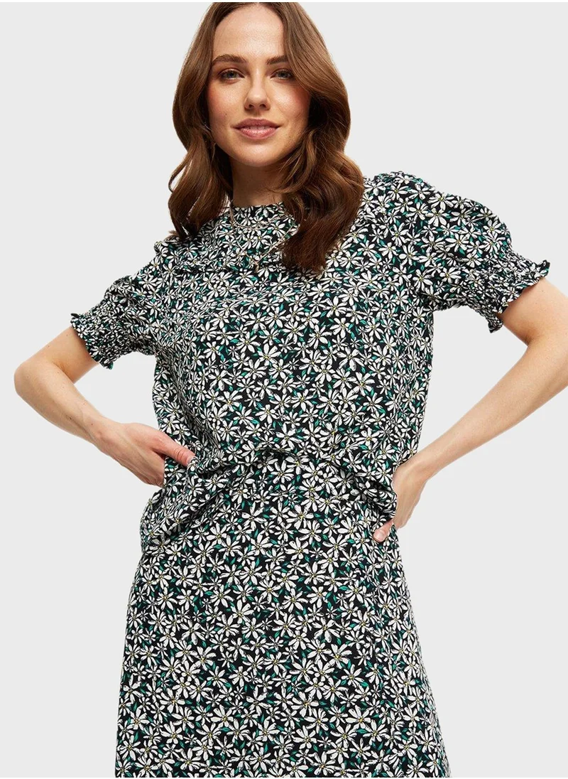 DOROTHY PERKINS Puff Sleeve Floral Print Top